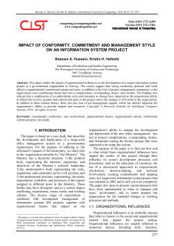 impact of conformity, commitment and management style on an
