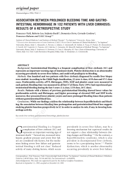 ASSOCIATION BETWEEN PROLONGED BLEEDING TIME AND