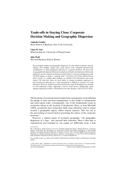 Trade-offs in Staying Close - people.hbs.edu