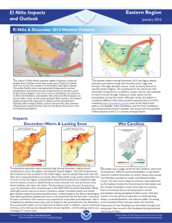 El Ni&ntilde;o Impacts and Outlook Eastern Region