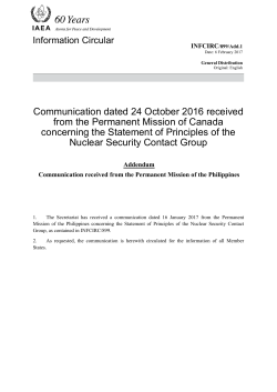 INFCIRC/899/Add.1 - Communication dated 24 October 2016
