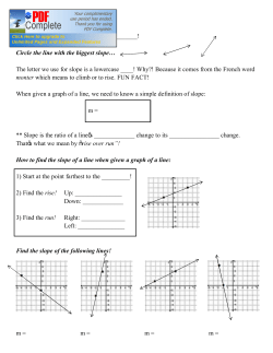 Slope! The steepness of a line is called ______! Circle the line with