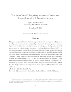 Cast into Castes? - Economics