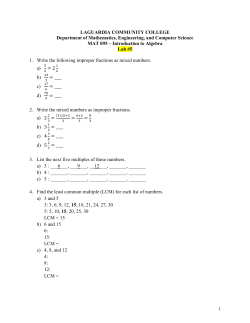 Introduction to Algebra Lab - LaGuardia Community College