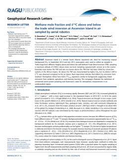 Methane mole fraction and 13C above and below the Trade Wind