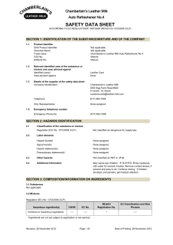 safety data sheet - Chamberlains Leather Milk