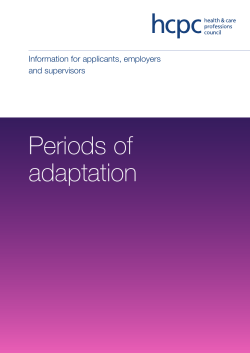 Periods of adaptation