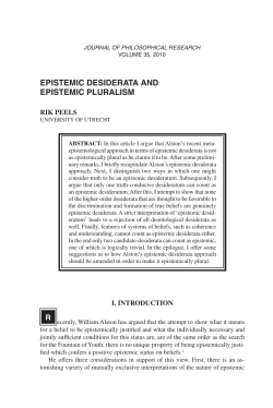 epistemic desiderata and epistemic pluralism