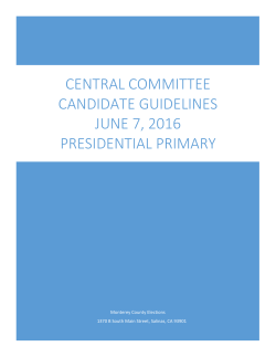 Central committee candidate guidelines June 7, 2016 Presidential