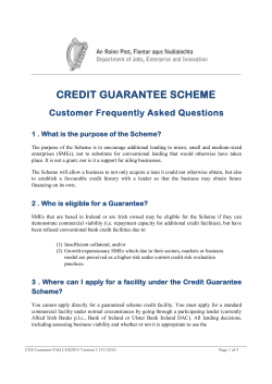 credit guarantee scheme - Department of Jobs, Enterprise and