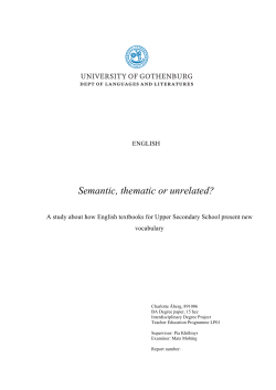 Semantic, thematic or unrelated?