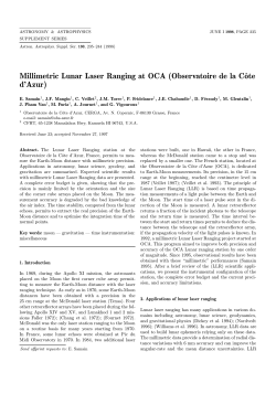 Millimetric Lunar Laser Ranging at OCA (Observatoire de la C&ocirc;te d