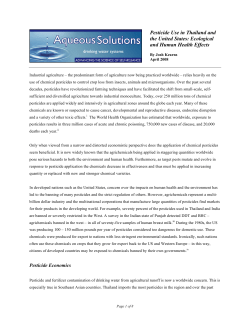 Pesticide Use in Thailand and the United States: Ecological and