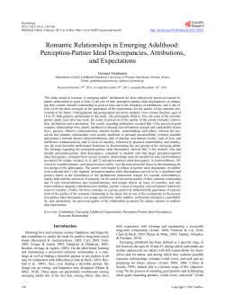 Romantic Relationships in Emerging Adulthood: Perception