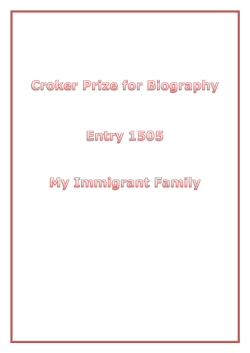 1505 - My Immigrant Family - Society of Australian Genealogists