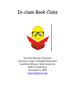 In-class Book Clubs - Southeast Missouri English Teachers