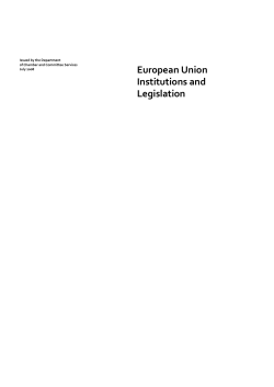 European Union Institutions and Legislation