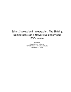 Ethnic Succession in Weequahic: The Shifting Demographics in a