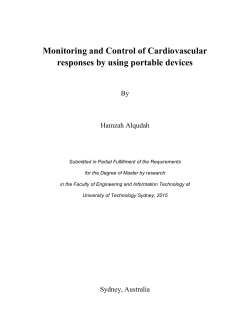 Monitoring and Control of Cardiovascular responses