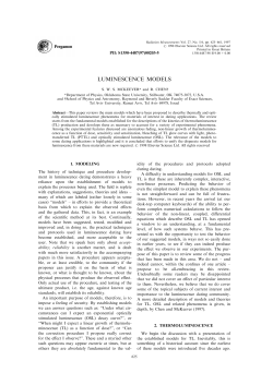 LUMINESCENCE MODELS