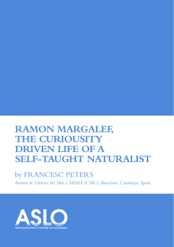 ramon margalef, the curiousity driven life of a self