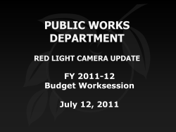 Public Works Redlight Camera Update FY2011