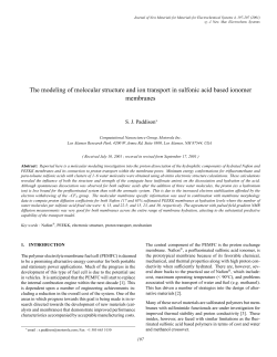 The modeling of molecular structure and ion transport in sulfonic