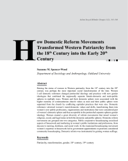 How Domestic Reform Movements Transformed Western Patriarchy