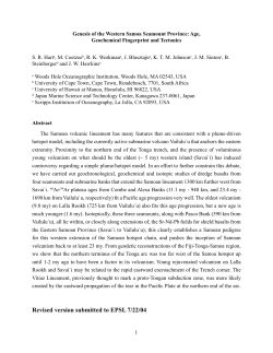 Genesis of the Western Samoa Seamount Province