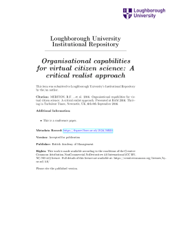 Organizational Capabilities for Virtual Citizen Science projects