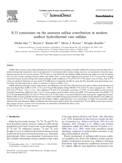 S-33 constraints on the seawater sulfate contribution in modern