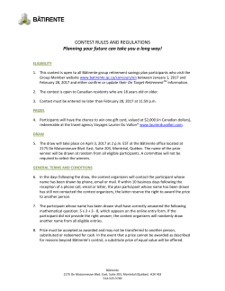 CONTEST RULES AND REGULATIONS Planning your