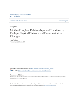 Mother-Daughter Relationships and Transition to