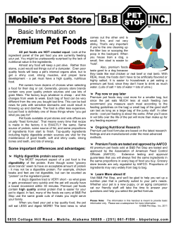 Premium Pet Foods - must