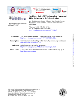 Thiol Reductase in T Cell Activation