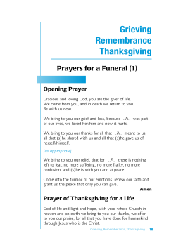Grieving Remembrance Thanksgiving