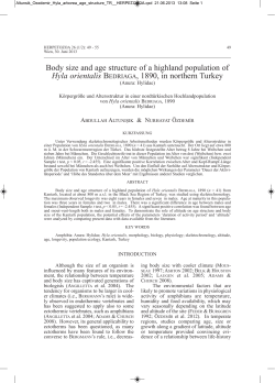 Body size and age structure of a highland population of