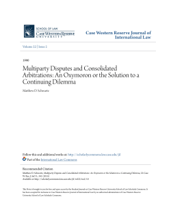 Multiparty Disputes and Consolidated Arbitrations