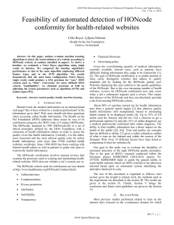 Feasibility of automated detection of HONcode conformity for health