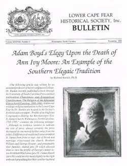 fildam QBoyd`s Elegy `leon - Lower Cape Fear Historical Society