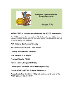 Winter 2014 - Australian Veterinary Association