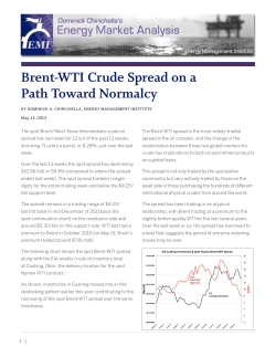 Brent-WTI Crude Spread on a Path Toward Normalcy