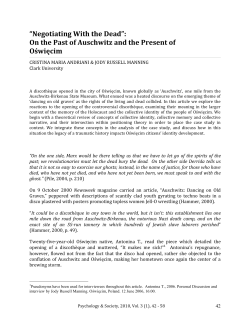 &ldquo;Negotiating With the Dead&rdquo;: On the Past of Auschwitz and the