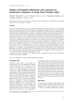 Pattern of hospital admission and outcome in
