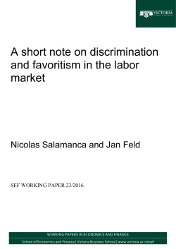 SEF Working paper - Victoria University of Wellington