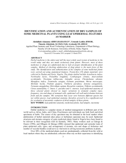 identification and authentication of dry samples of some medicinal