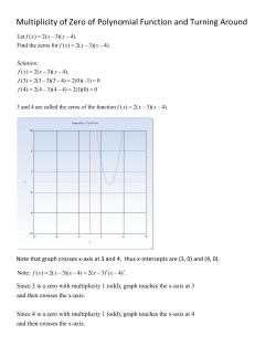 Multiplicity of Zero of Polynomial Function and Turning Around