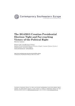 The 2014/2015 Croatian Presidential Election: Tight and Far