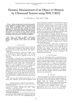 Distance Measurement of an Object or Obstacle