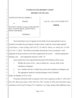 UNITED STATES DISTRICT COURT DISTRICT OF NEVADA